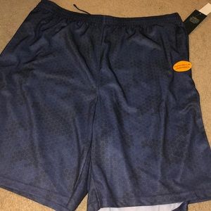 blue athletic shorts